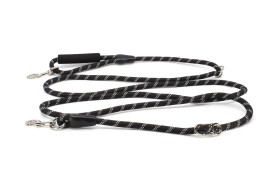 Přepínací vodítko Twist 3 m | lanové, reflexní Barva: Černá, Šířka vodítka: 1,2 cm