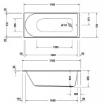 DURAVIT - D-Neo Vana 170x75 cm, bílá 700479000000000