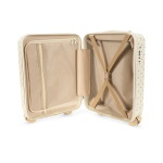 Konges Sløjd Dětský cestovní kabinový kufr s kolečky Navy Dots, krémová barva, plast