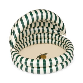 Konges Sløjd Nafukovací bazén se stříškou Green Stripe Ø 110 cm, zelená barva, plast