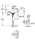 GROHE - Eurosmart Umyvadlová baterie s bidetovou sprškou, matná černá 231242433