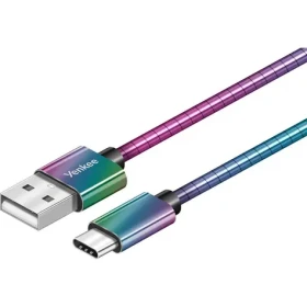 YENKEE YCU 351 Ocelový kabel USB-A 2.0 (M) - USB-C 2.0 (M) 1m duhová / 480mb/s (8590669292240)