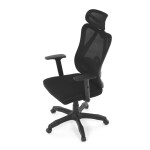 Židle kancelářská, nastavitelný podhlavník, potah černá síťovina mesh, mechanika permanent kontakt