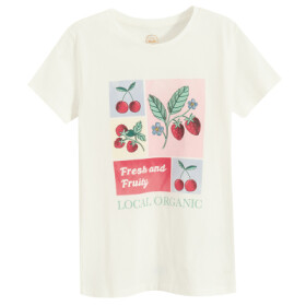 Tričko s krátkým rukávem s ovocem -bílé - 134 WHITE