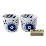 Royal Copenhagen Porcelánový svícen Blue Fluted Mega – set 2 ks, bílá barva, porcelán
