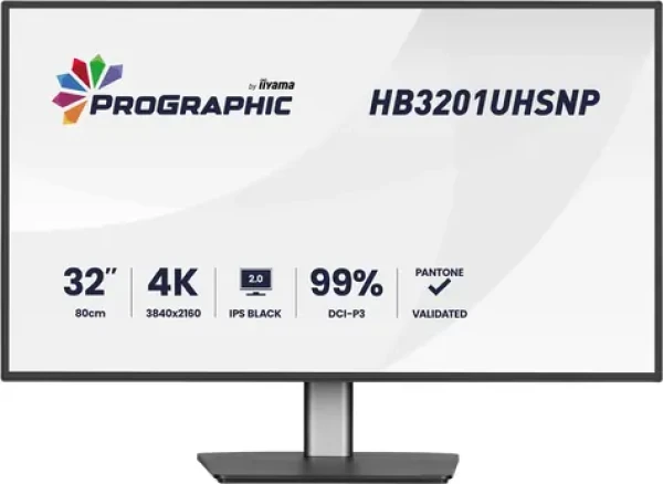 31.5" IIYAMA ProGraphic HB3201UHSNP-B1 černá / LED / IPS / 3840 x 2160 / 16:9 / 4 ms / 3000:1 / 450cd-m2 / VESA (HB3201UHSNP-B1)