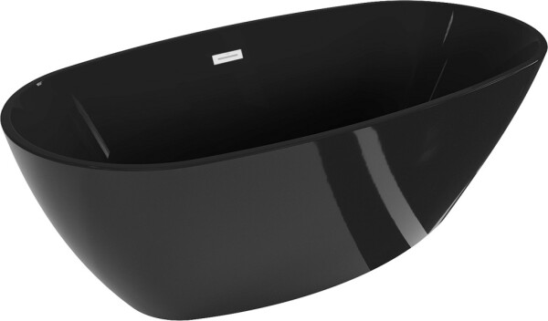 MEXEN/S - Eris volně stojící vana 170 x 80, černá, sifon a přepad bílá 53441708070-20