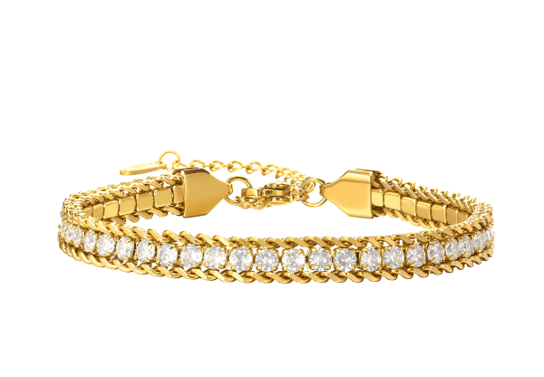 ELENYS Luminara Glow – pozlacený náramek 18K žluté zlato Délka náramku: 21,5+5 cm / max. 26,5 cm