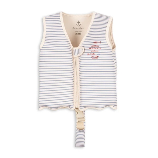 Konges Sløjd Plovací vesta Ellis Stripe Bluie 2-3 roky, modrá barva, textil
