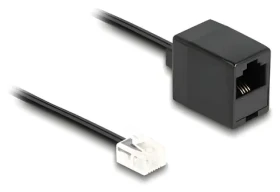 Delock RJ11 (M) - RJ45 (F) černá / Telefonní kabel / 1 m / plochý (88092)