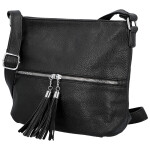 Trendy dámská koženková crossbody kabelka Vaka, černá