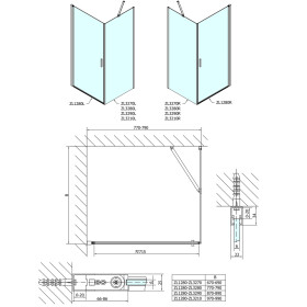 POLYSAN - ZOOM čtvercový sprchový kout 800x800 L/P varianta ZL1280ZL3280
