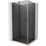 MEXEN/S - Velar L sprchový kout, posuvné dveře 90 x 80, grafit, růžové zlato 871-090-080-43-60