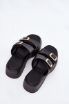 Dámské Klapky Na Klínu A Platformě S Přezkami Černé Nitarelia 38