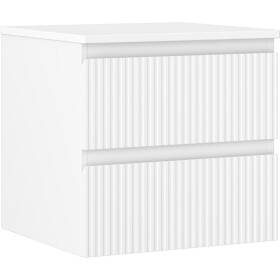 MEXEN/S - Rivel koupelnová skříňka pod umyvadlo 50 cm s deskou, 2 zásuvky, reliéf , bílá mat 91A20-05047-2-BFFC01