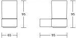 MEXEN - Base sklenička, černá 7088238-70