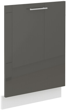 Dvířka na vestavnou myčku nádobí Lara ZM 713x596 Barva korpusu: Bílá, Barva dvířek: Šedý lesk