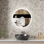 Erga Deam, kulaté LED zrcadlo 60cm, 3 barvy světla, přední osvětlení, vyhřívací podložka proti zapaření, ERG-V01-Deam-6060-CL ERG-V01-DEAM-6060-CL