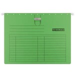 Závěsné desky s rychlovazačem DONAU, zelené, karton, A4, 25ks