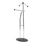 Němý sluha, výška 110 cm, masiv kaučukovník, černé moření, kov chrom