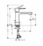 HANSGROHE - Rebris S Umyvadlová baterie s výpustí, matná černá 72517670