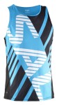 Salming Run Team Race Singlet black / Cyan - Běžecké tílko SALMING Run Team Race Singlet - Black/Cyan Velikost textilu: XS