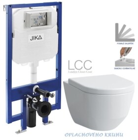 JIKA předstěnový instalační 8 cm systém bez tlačítka + WC LAUFEN PRO LCC RIMLESS + SEDÁTKO H894652 X LP2