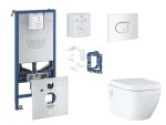 GROHE - Rapid SLX Set předstěnové instalace, klozetu, sedátka SoftClose, tlačítka Arena Cosmopolitan a sady pro vhazování tablet, alpská bílá SANI11BB3141