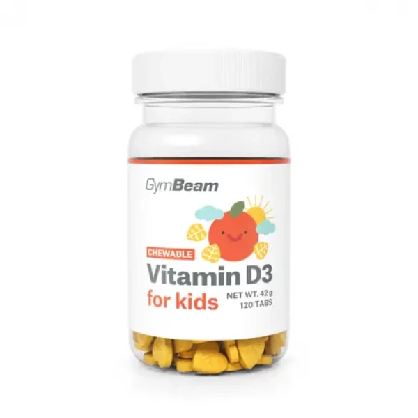 Vitamín D3, tablety na cucání pro děti 400 IU - GymBeam (pomeranč, 120 tab.) (63721-1-120tab-orange)