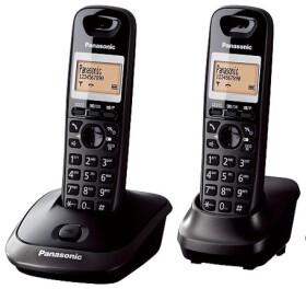 Rozbaleno - Panasonic KX-TG2512FXT TwinPack / přenosný telefon / CLIP / paměť na 50 jmen / černý / rozbaleno (KX-TG2512FXT.rozbaleno)