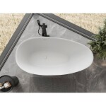 MEXEN - Milano volně stojící vana litý mramor 150 x 82, bílá mat 57301508500