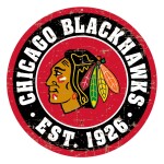 Mustang Cedule Chicago Blackhawks NHL 22" Round Distressed Logo