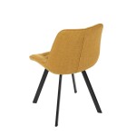 Židle jídelní, žlutá látka, nohy černý kov