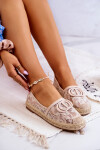Dámské krajkové espadrilky s ozdobou béžove Summer Dream 37