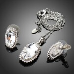 Souprava náhrdelníku a náušnic Swarovski Elements Fabia, Bílá/čirá 39 cm + 4 cm (prodloužení)