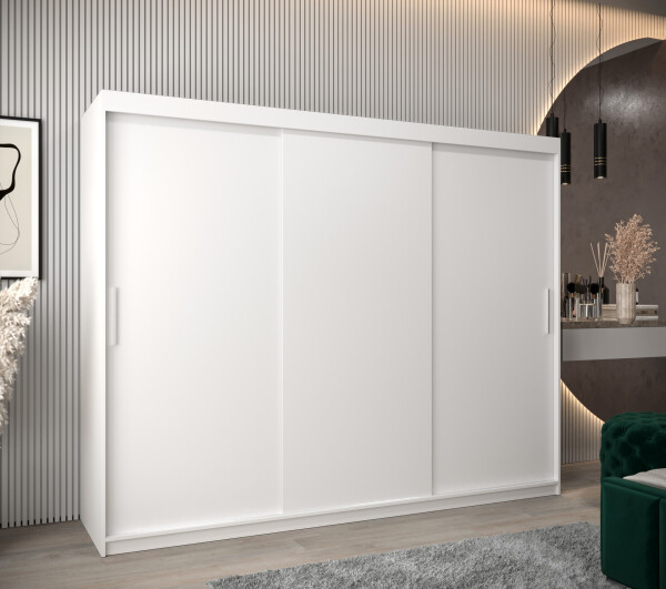 Šatní skříň Abi T0 s posuvnými dveřmi Barva korpusu: Bílá, Rozměry: 250 cm, Dveře: Bílá