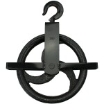 Kladka stavební litinová, 250mm, s hákem a vodicí lištou