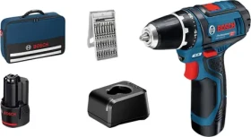 BOSCH GSR 12V-15 Professional / Aku vrtací šroubovák / 12V / 2x2.0Ah / 10mm sklíčidlo / 1300 ot-min / 30 Nm / sada bitů (060186810H)