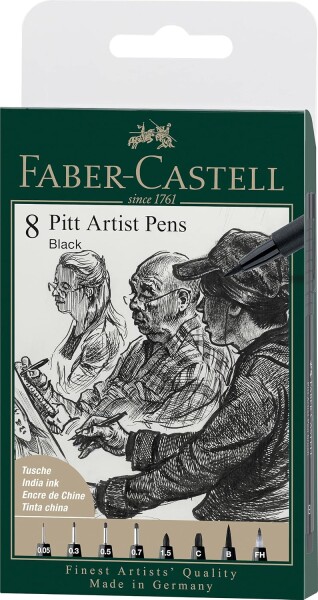 Faber-Castell Faber-Castell, 167158, Pitt Artist Pen, umělecký popisovač, 8 kusů