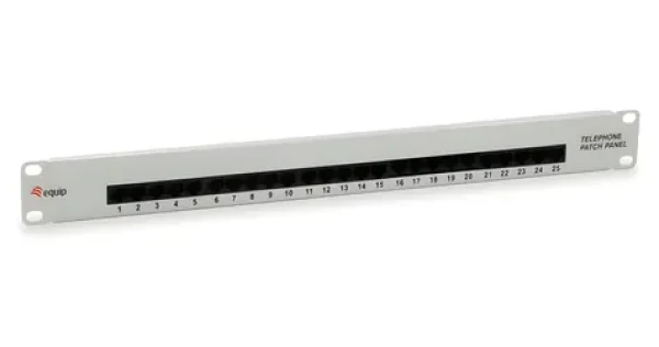 Equip Patch panel ISDN 25 portů / 19" / 1U / Cat3 / UTP / šedá (125296)