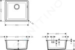 HANSGROHE - Dřezy Podstavný granitový dřez S510-U450, grafitová černá 43431170