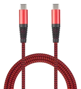 2GO USB-C - USB-C 1 m červená / Datový a nabíjecí kabel / USB 3.2 Gen 1 / Nylon (797195)