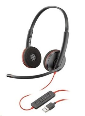 Poly Blackwire 3220 černá / Náhlavní souprava / mikrofon / dvě sluchátka / USB-A (80S02AA)