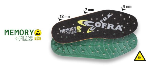Stélka Cofra ESD Memory Plus Velikost boty: 41, pracovní vložky