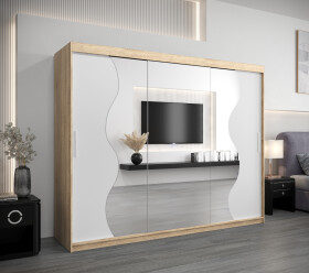 Šatní skříň Abi Mr Dveře: Dub sonoma, Rozměr: 250 cm, Korpus: Bílá