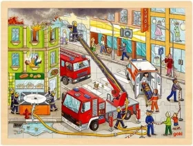 GOKI Dřevěné puzzle Hasiči