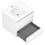 MEXEN/S - Rivel koupelnová skříňka 50 cm s umyvadlem Vela, 2 zásuvky, reliéf , bílá mat 91A20-05047-2-BFF01-W23M01