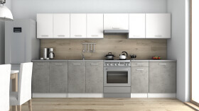 FRONTI Kuchyňská linka LUIZA 320x260 - Bílá + Beton