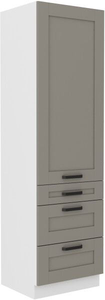 Vysoká potravinová skříňka Luna 60 DKS-210 3S 1F - Premium Box Barva korpusu: Bílá, Barva dvířek: Clay Grey
