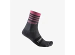 Castelli Giro 107 ponožky 13 Dark Grey/Rosa Giro vel. S-M